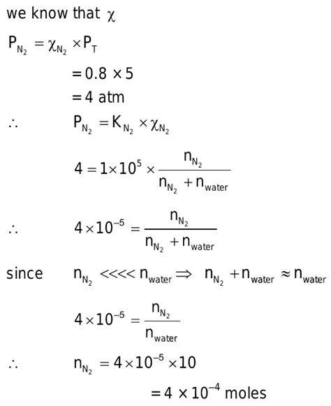 The Henry Law Cons†an T For The Solubility Of N2 Gas In Water At 298k Is1 0 ×10 Raise To The