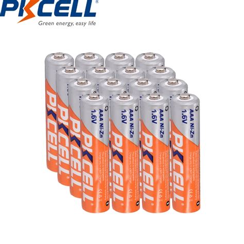 16PCS PKcell AAA NIZN Batteries 1 6V NI ZN 3A Rechargeable Battery