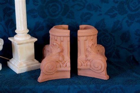 Italian Terracotta Columns Bookends Ionic Corinthian Etsy