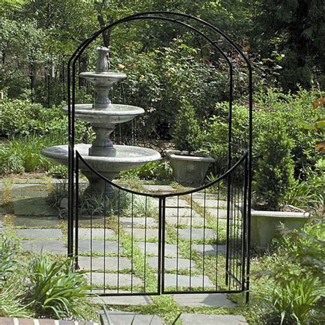 Gardman Savannah Steel Garden Arbor With Gate Black