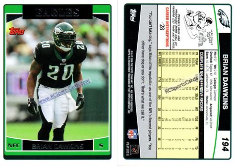 Selling 2000 2009 Philadelphia Eagles Football Cards Offered By Rcsportscards Rcsportscards