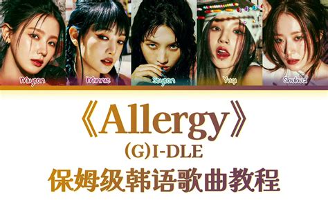 G I DLEAllergy 整首韩语歌教唱慢速韩语歌词带读 韩语发音教 哔哩哔哩