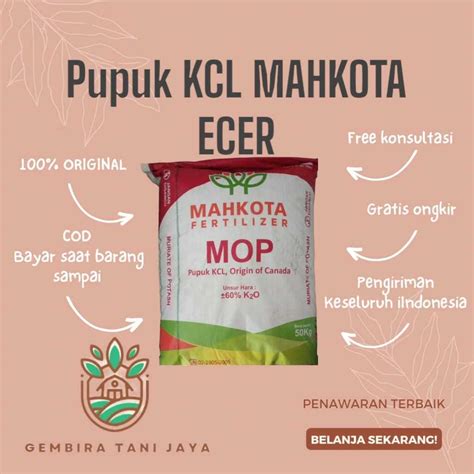 Jual PUPUK KCL MAHKOTA KEMASAN ECER 1KG Shopee Indonesia