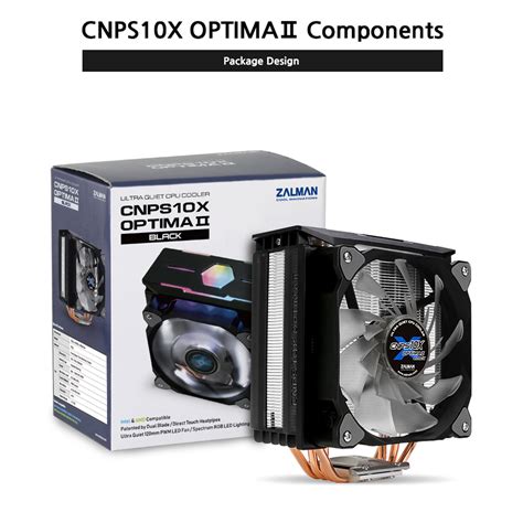 ZALMAN CNPS10X Optima II Ultra Quiet CPU Cooler, 120mm PWM RGB LED Dual ...