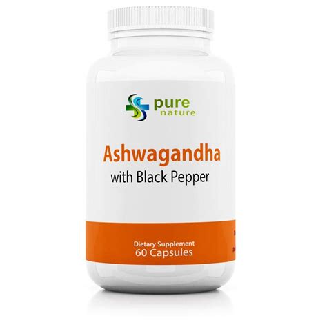 Purenature Ashwagandha 1300mg Organic Ashwagandha Root Powder And Black