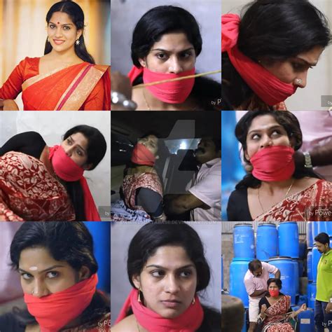 Swasika Vijay Red Scarf Otm Gagged And Chairtied By Damselsdatabase On