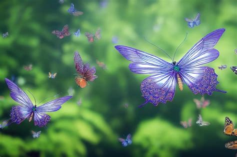 Premium Photo Butterflies In The Magical Forest