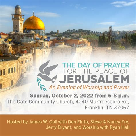 The Day Of Prayer For The Peace Of Jerusalem James W Goll