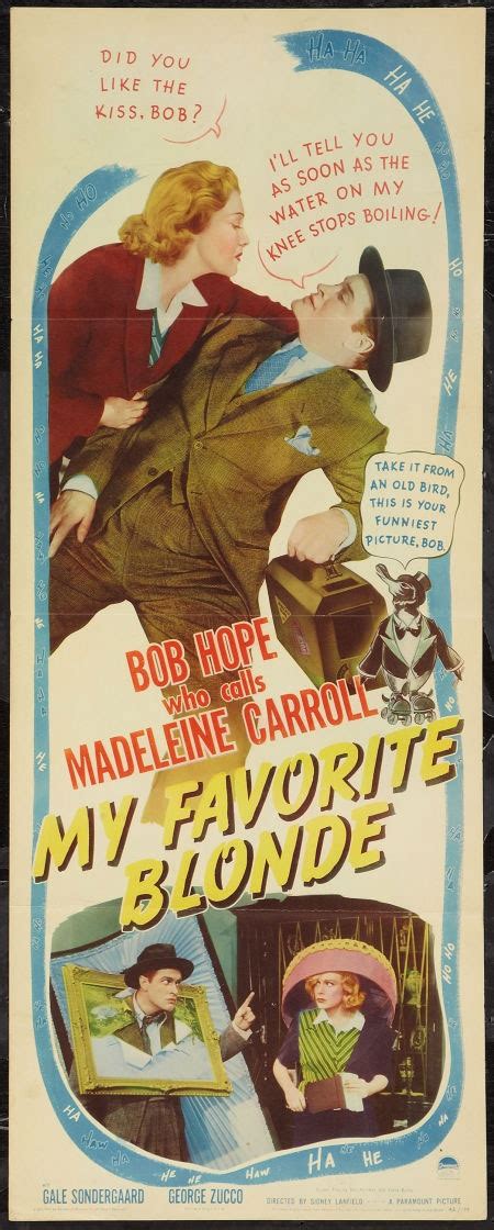 My Favorite Blonde Starring Bob Hope Madeleine Carroll Film