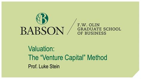 Valuation The Venture Capital Vc Method Youtube