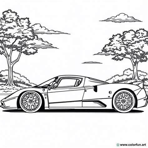 Coloriage de la Ferrari Enzo à Télécharger ou à Imprimer gratuitement