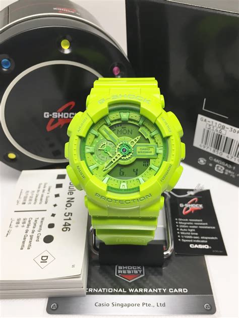 G Shock Ga 110 Hyper Green Ga110 Mobile Phones And Gadgets Wearables And Smart Watches On Carousell