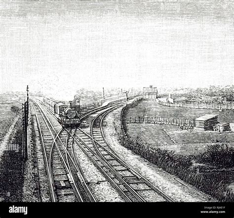 Illustration Depicting A Complex 19th Century British Railway Junction