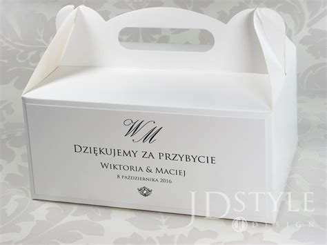 Pudełka na ciasto weselne Royal eleganckie RO PNC JDSTYLE