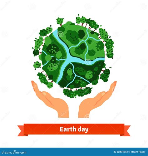 Earth Day Concept Human Hands Holding Globe Stock Vector