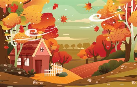 Beautiful Scenery When Autumn Comes 3017626 Vector Art At Vecteezy