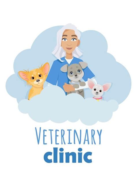 Doctor Veterinarian Woman With Dogs Veterinarian Dogs Doctor