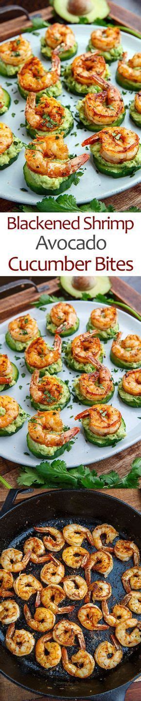 Blackened Shrimp Avocado Cucumber Bites Recipe Recipes Appetizer