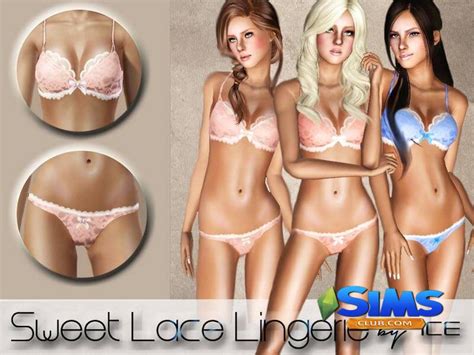 Белье Sweet Lace Lingerie для Симс 3 Женское белье для Симс 3