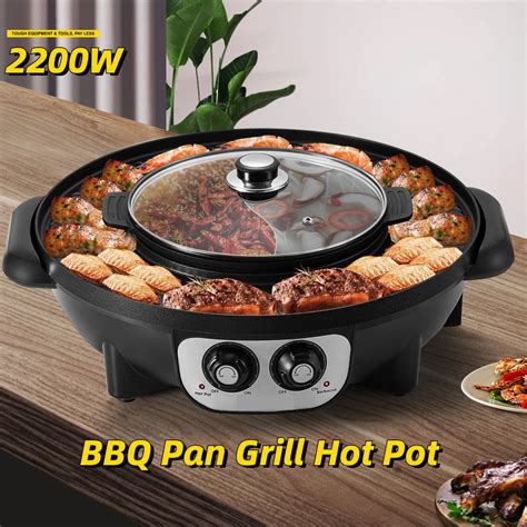 Elektrische Hot Pot BBQ Grill In W Non Stick Split Pot Bol