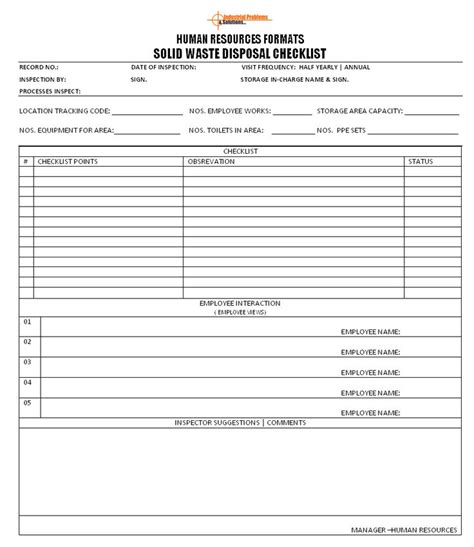 Waste Management Plan Template