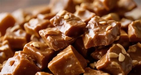 Premium Photo Deliciously Tempting Caramel Squares With Nuts