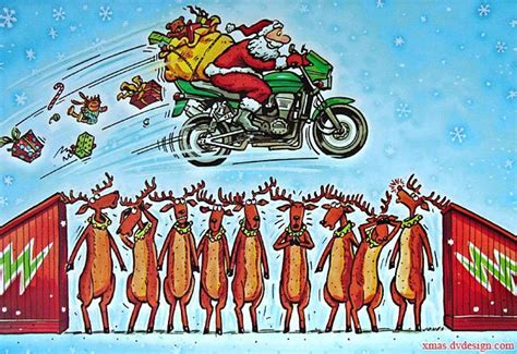 Motoblogn: Santa Rides A Motorcycle Christmas Card Collection