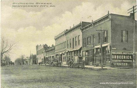 Montgomery City Missouri Sturgeon Street Vintage Postcard Historic