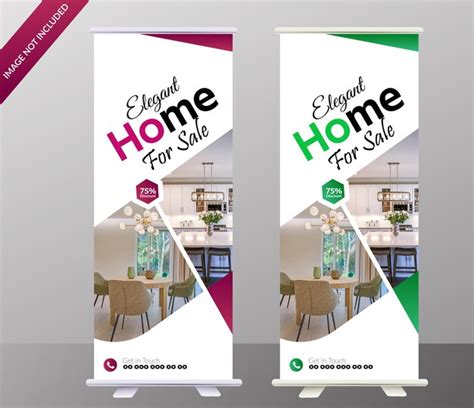 Elegante Roll Up Banner Vorlage F R Den Hausverkauf Premium Vektor