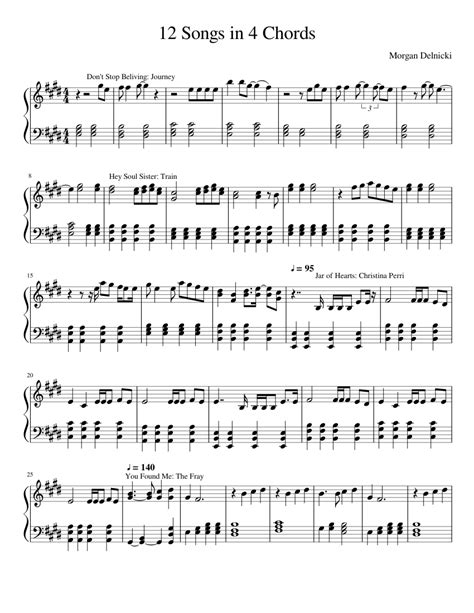 4 Chord Song Chords Piano Music Sheet Chord Walls