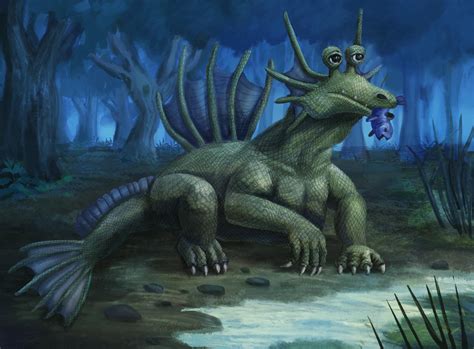 Swamp dragon for a dnd book : r/CreatureDesign