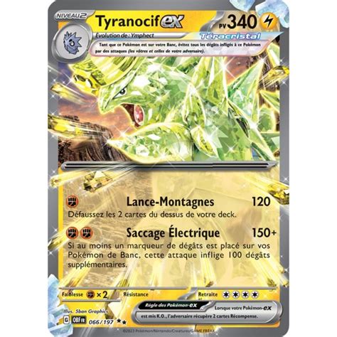 Tyranocif ex 066 197 Carte Pokémon Double Rare Neuve FR