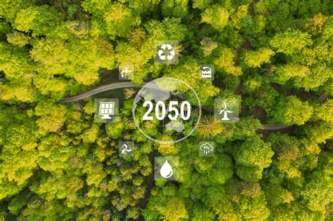 Net Zero 2050 Carbon Neutral And Net Zero Concept Natural Environment A