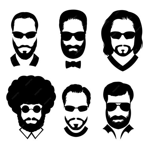 Premium Vector Beard And Glasses