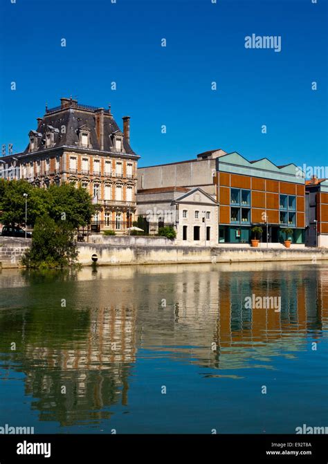 The Courvoisier cognac distillery next to the Charente River in Jarnac the Charente region of ...