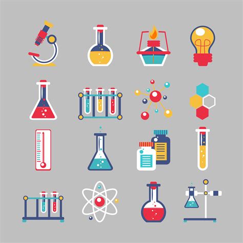 Conjunto de iconos de química 443072 Vector en Vecteezy