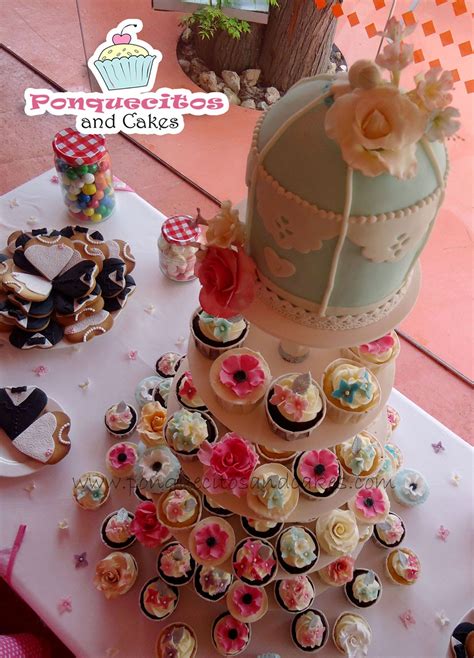 Cursos De Repostería Recetas Y Tutoriales Torre De Cupcakes Y Tarta Vintage Para Boda