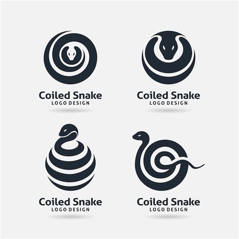 Conjunto de diseño de logotipo de serpiente en espiral Vector Premium