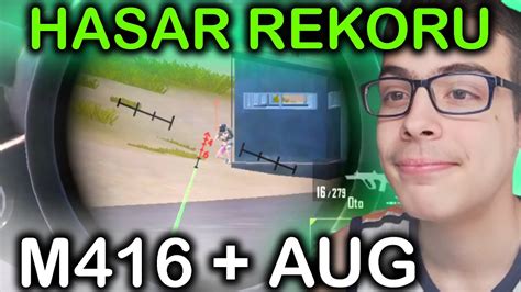 YENİ MODDA HASAR REKORU M416 AUG EFSANE MAÇ PUBG MOBILE YouTube