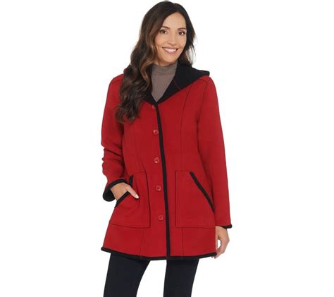 Susan Graver Weekend Bonded Polar Fleece Coat Fleece Coat