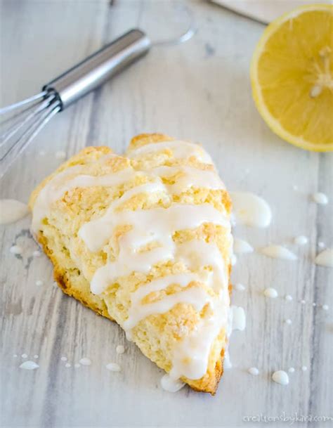 Easy Glazed Lemon Scones Recipe Creations By Kara