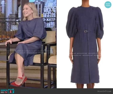 Wornontv Kellys Blue Balloon Sleeve Dress On Live With Kelly And Ryan