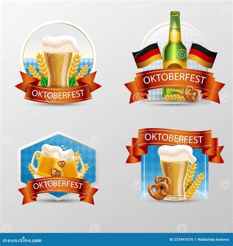 Realistic Logo Template for Oktoberfest Festival Vector Illustration ...