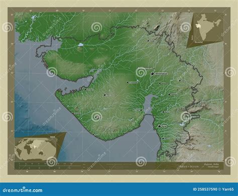 Gujarat India Wiki Labelled Points Of Cities Stock Illustration