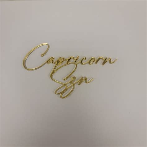 Zodiac Capricorn Season SZN Gold Acrylic Charm Cake Topper