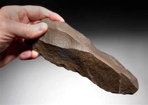 FINEST LARGE STONE AGE KNIFE FROM THE AFRICAN LOWER PALEOLITHIC