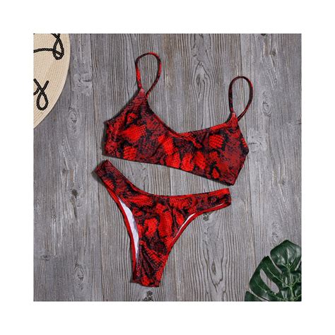 Sexy wzór w cętki Bikini kobiety Bikini Set strój kąpielowy wysokie