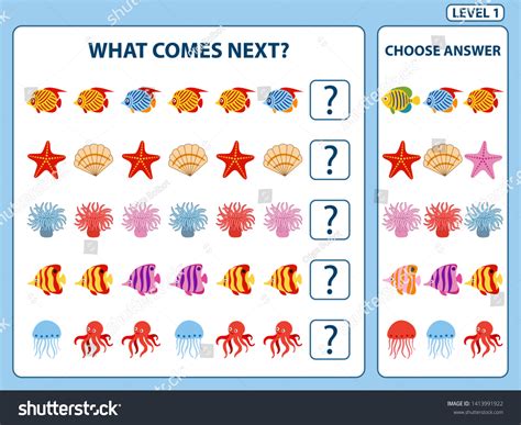Set Tasks Development Logical Thinking Children Stock Vector (Royalty ... 