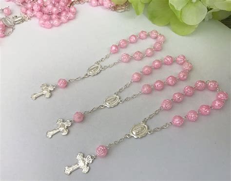 45 Baby Pink Silver Plated Baptism Favors With Pearlized - Etsy