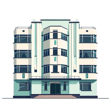 Edifício 2 De Estilo Art Deco Vetor Premium